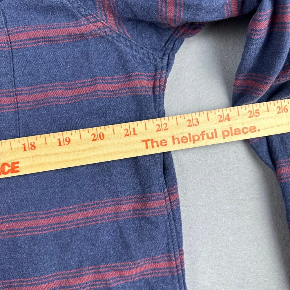 J.Crew Brushed Twill Shirt XL Blue Red Striped Long Sleeve Button Down Cotton